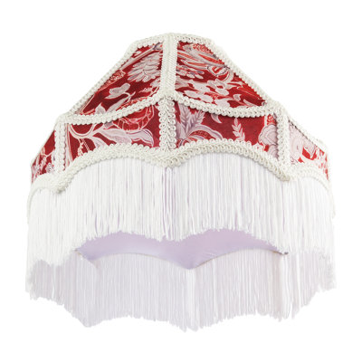 20cm H Cotton Empire Lamp Shade ( No Direct Attachment Method ) in Red