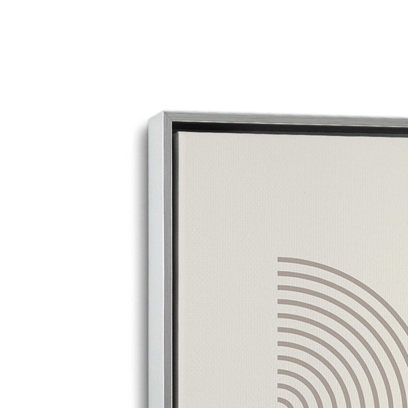 Bauhaus Flow and Composition en brun I, ensemble de 2, Cadre flottant en chrome poli, H 19 po x l 26 po