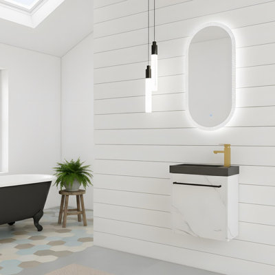 20"wall-mounted bathroom vanity with sink, perfect for small spaces