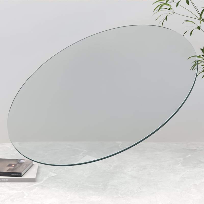 Plateau de table rond en verre de 0,3 po d'épaisseur de qualité professionnelle avec bord lisse biseauté