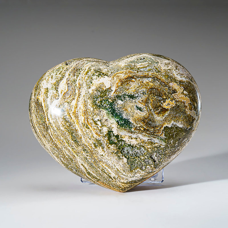 Polished Ocean Jasper Heart From Madagascar (4.5 Lbs)