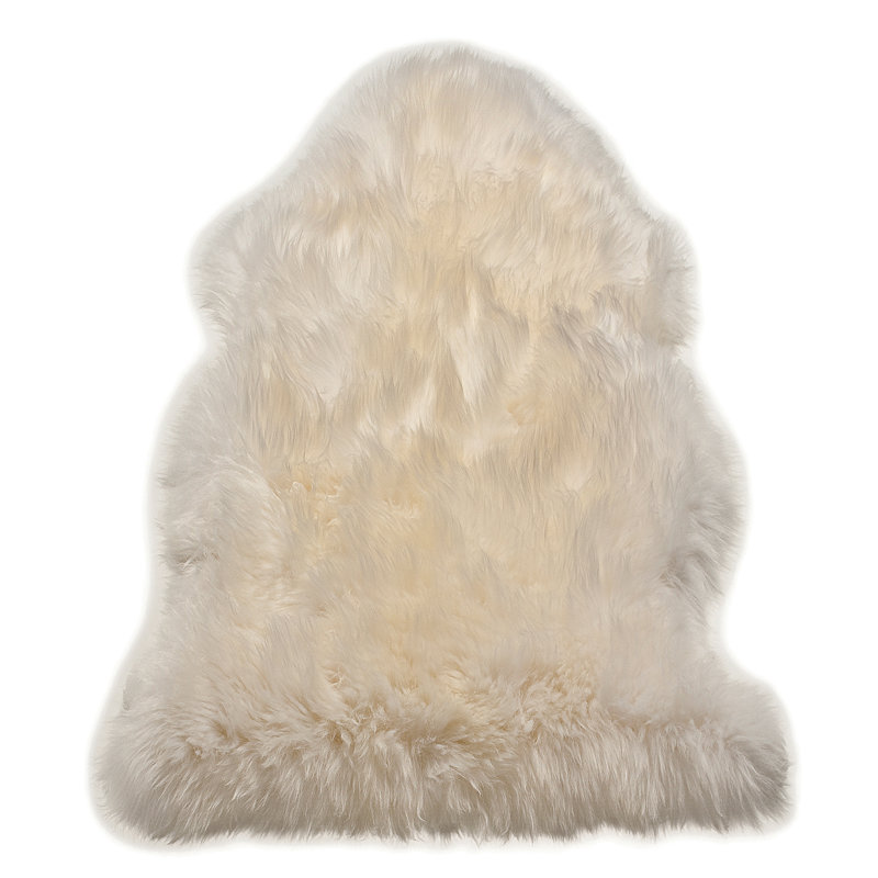 Brice Solid Colour Sheepskin Area Rug, Novelty 180 x 180cm