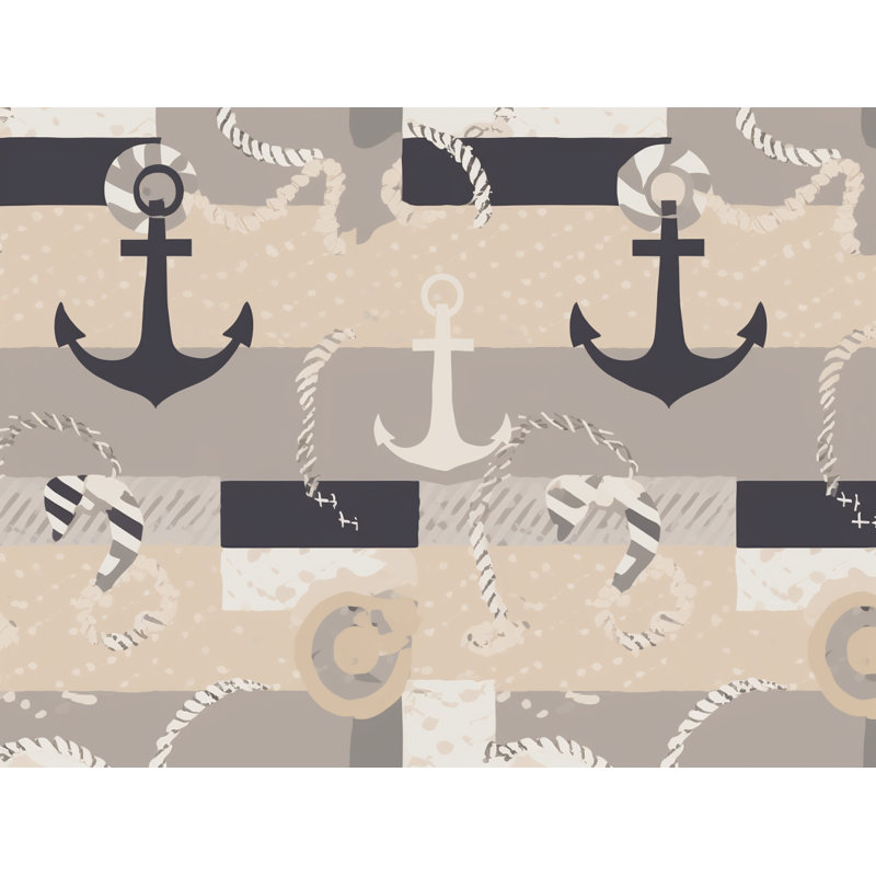Machine Printed Throw Blanket, 60" L x 50" W, Geometric, Gray/Beige