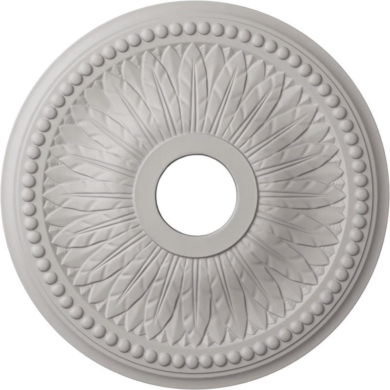 Médaillon de plafond Endurathane Preston, DE 17 1/2 po x P 4 po x P 1 po (convient aux auvents jusqu'à 4 po), fini argent peint à la main
