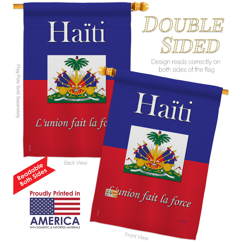 « haïti flags of the world », impression en polyester de 2 côtés 40 x 28 po ensemble de drapeau