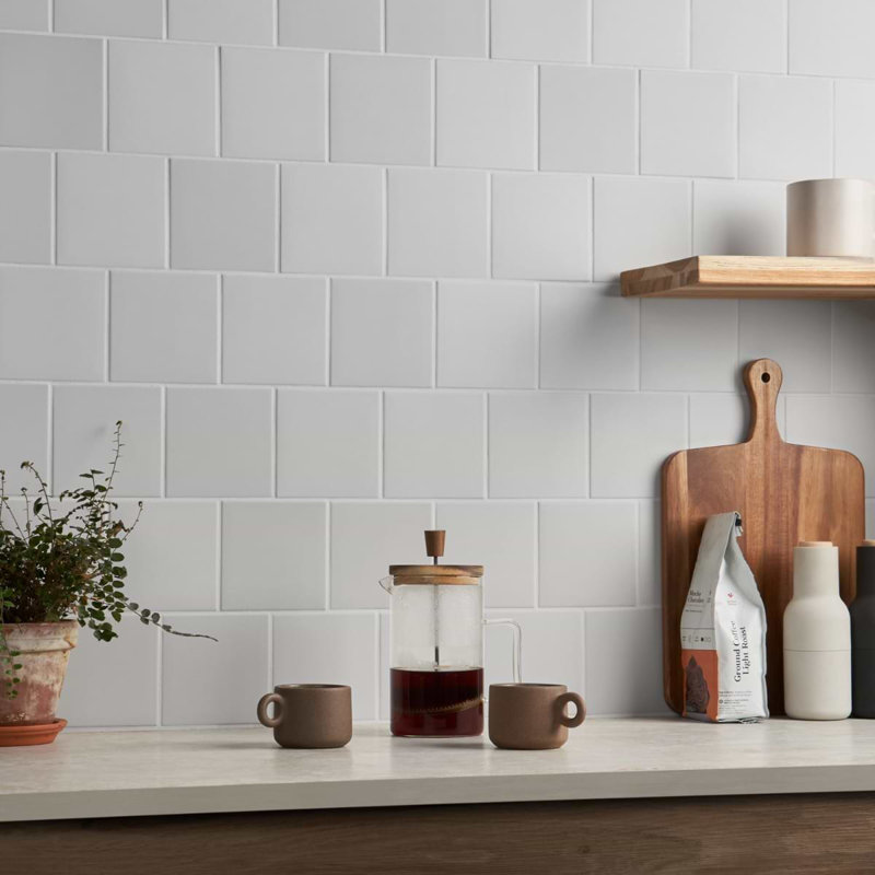 Born 5X5 Matte Porcelain Tile, White