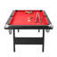 Table de billard pliable de 7 pi avec toile rouge - Ensemble de billard portable pour la salle de jeu à domicile