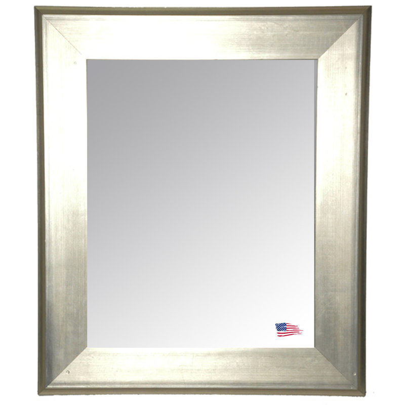 Solid Wood Flat Wall Mirror, 39" H x 33" W