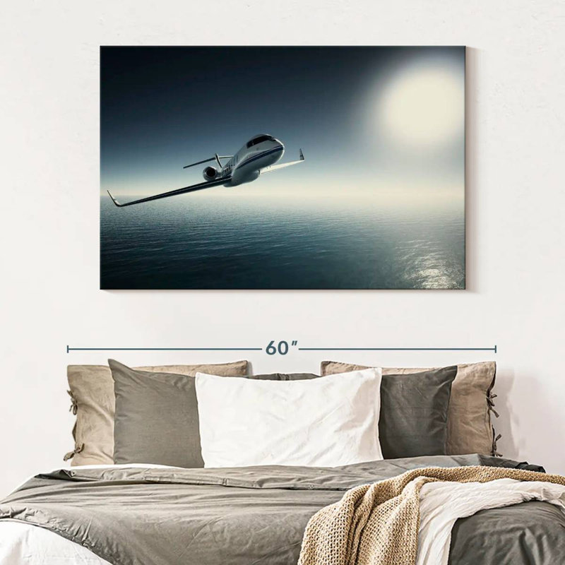 Jet privé sur toile, H 34 po x l 51 po x P 1,25 po