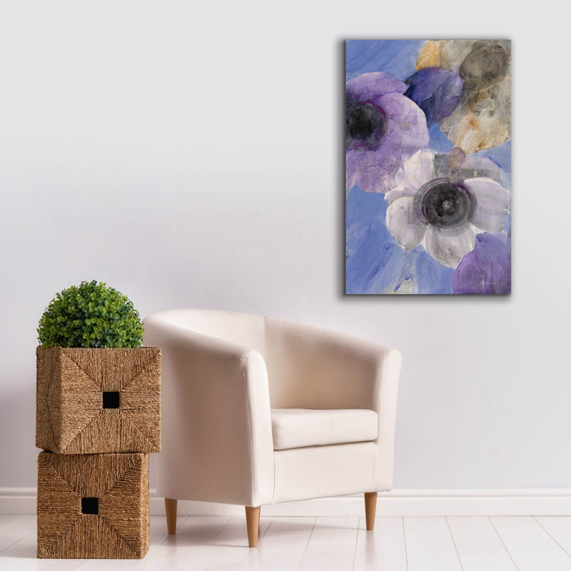 «Bright Floral 2» par Albena Hristova, art mural sur toile, H 40 po x l 26 po x P 1,5 po
