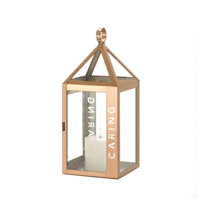 LARGE ROSE METAL CARING LANTERN