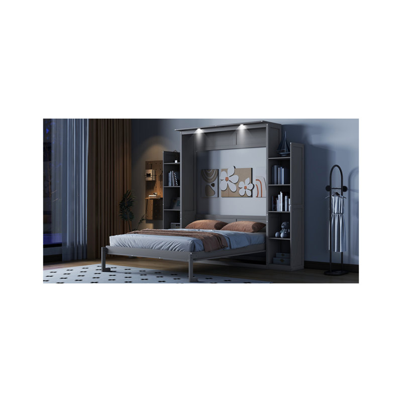 Lit escamotable Murphy, Gris, Grand lit