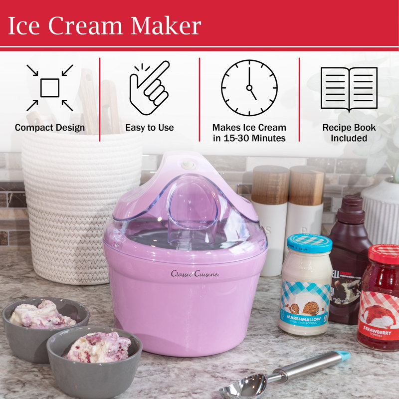 Classic Cuisine 1-Qt. Ice Cream Maker, Pink