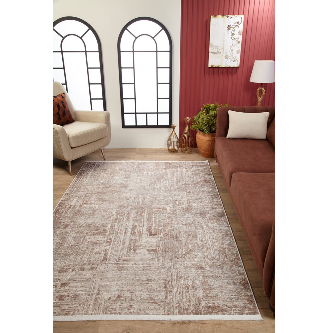 Teppich Banujan aus Polyester in Beige