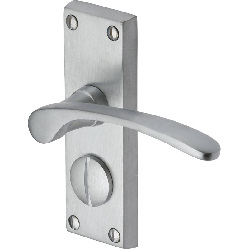 Heritage Brass Heritage Door Handle for Privacy Set Sophia Short Design, Satin Chrome
