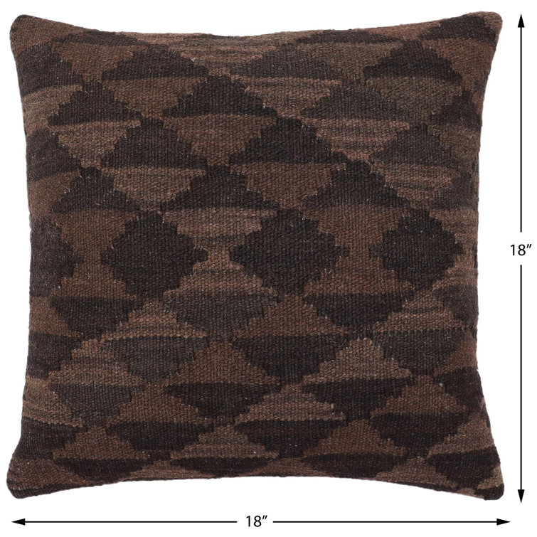 Cream Geometric Diamond 18 in. x 18 in. Square Decorative Throw Pillow