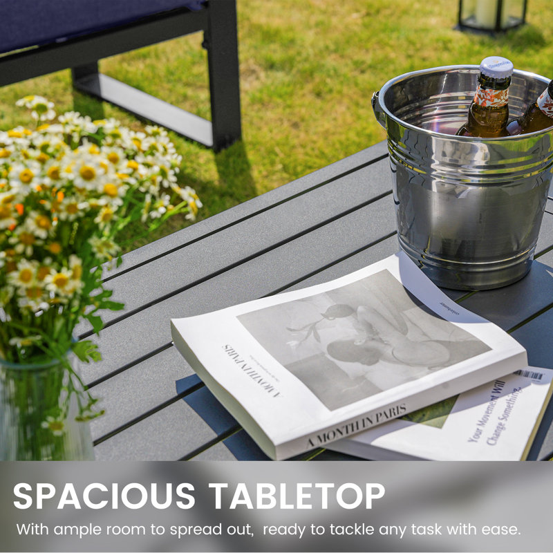 Sleek Rectangular Aluminum Outdoor Coffee Table