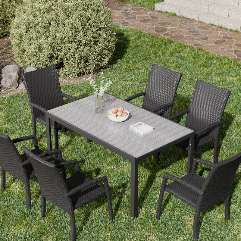 Rectangular Aluminum Outdoor Patio Dining Table