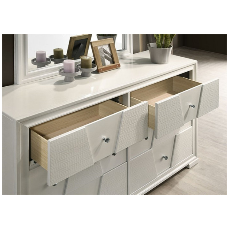 Commode 6 tiroirs avec miroir Jedu