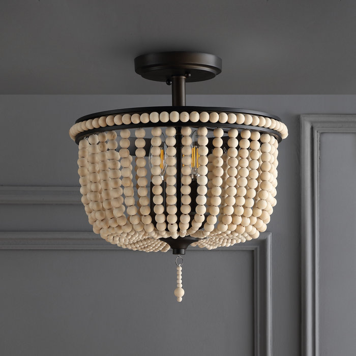 Lark Manor Norcott Solid Wood Semi Flush Mount & Reviews | Wayfair