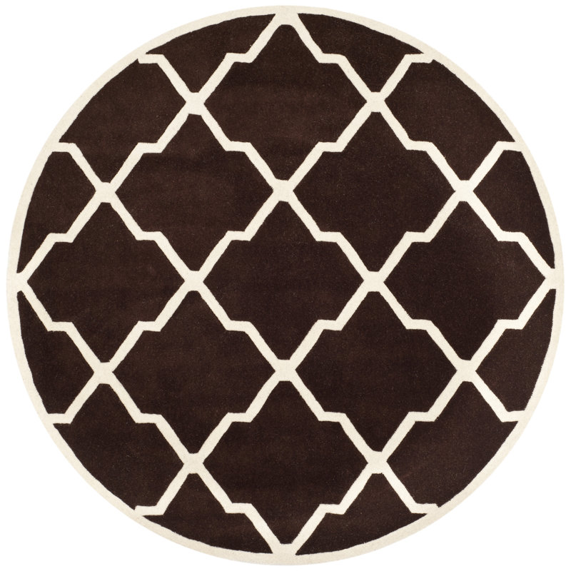 Carolene Hand Tufted Wool Geometric Rug, Round 7'