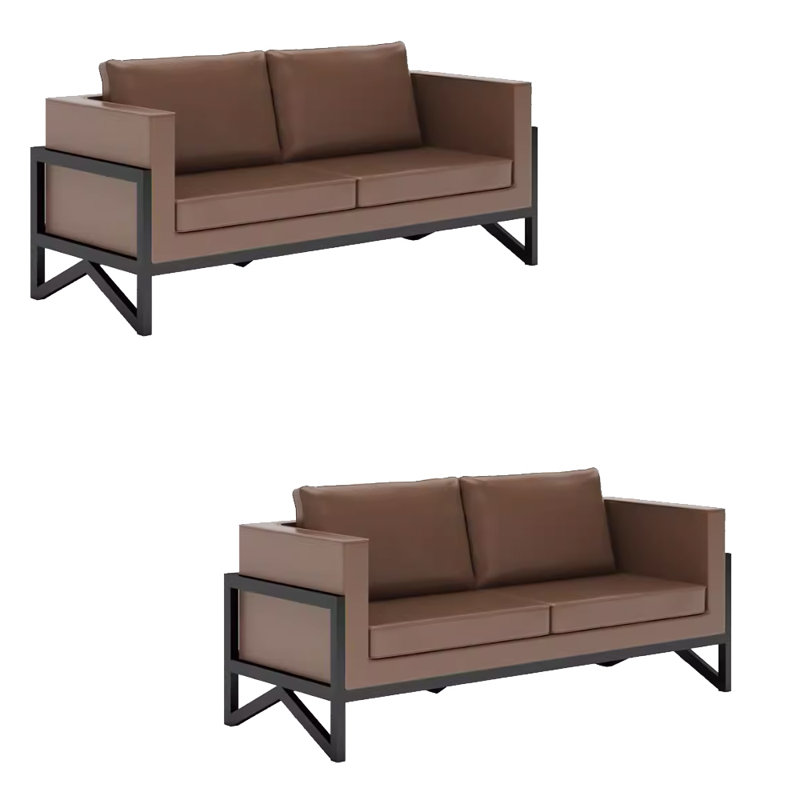 Banc rembourré en similicuir, Similicuir brun