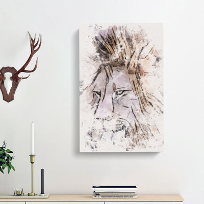 Abstract Lion Art - Wrapped Canvas