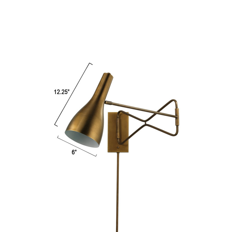 Lenz 1 - Light Swing Arm, Antique Brass