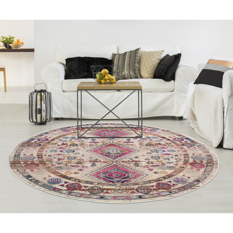 Morvant Oriental Indoor Rug, Round 5'