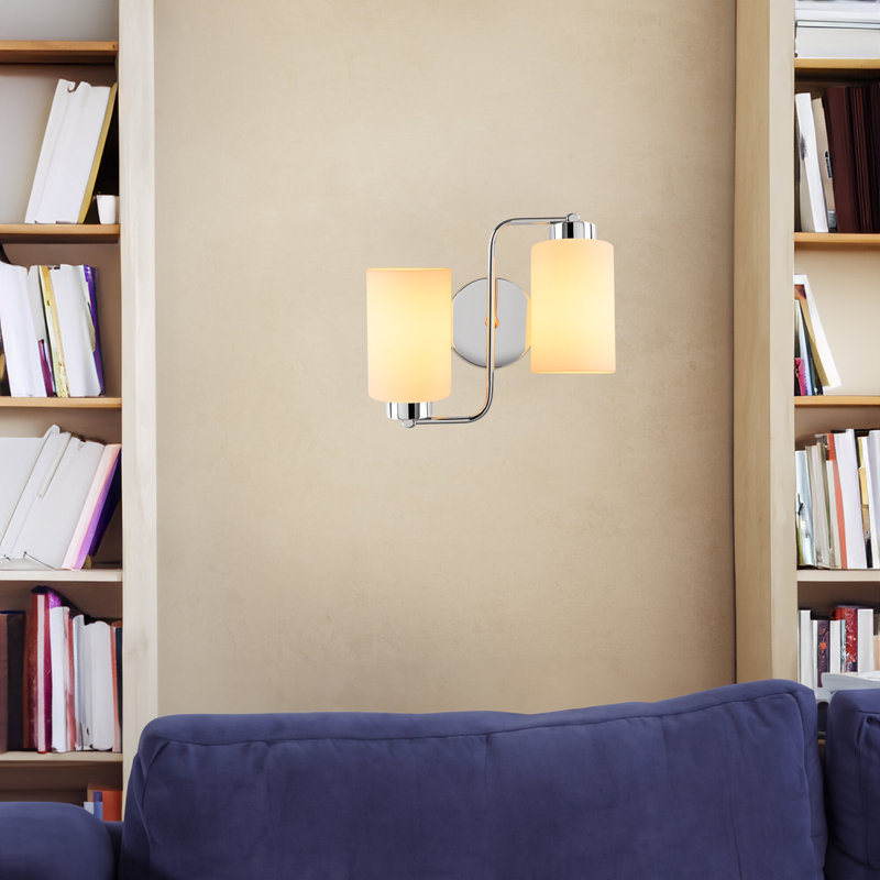 Lampe murale encastrée 2 lumières avec culot en verre