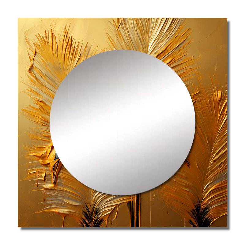 Neece - Miroir décoratif autruche carré pour chambre à coucher, 36 po x 36 po