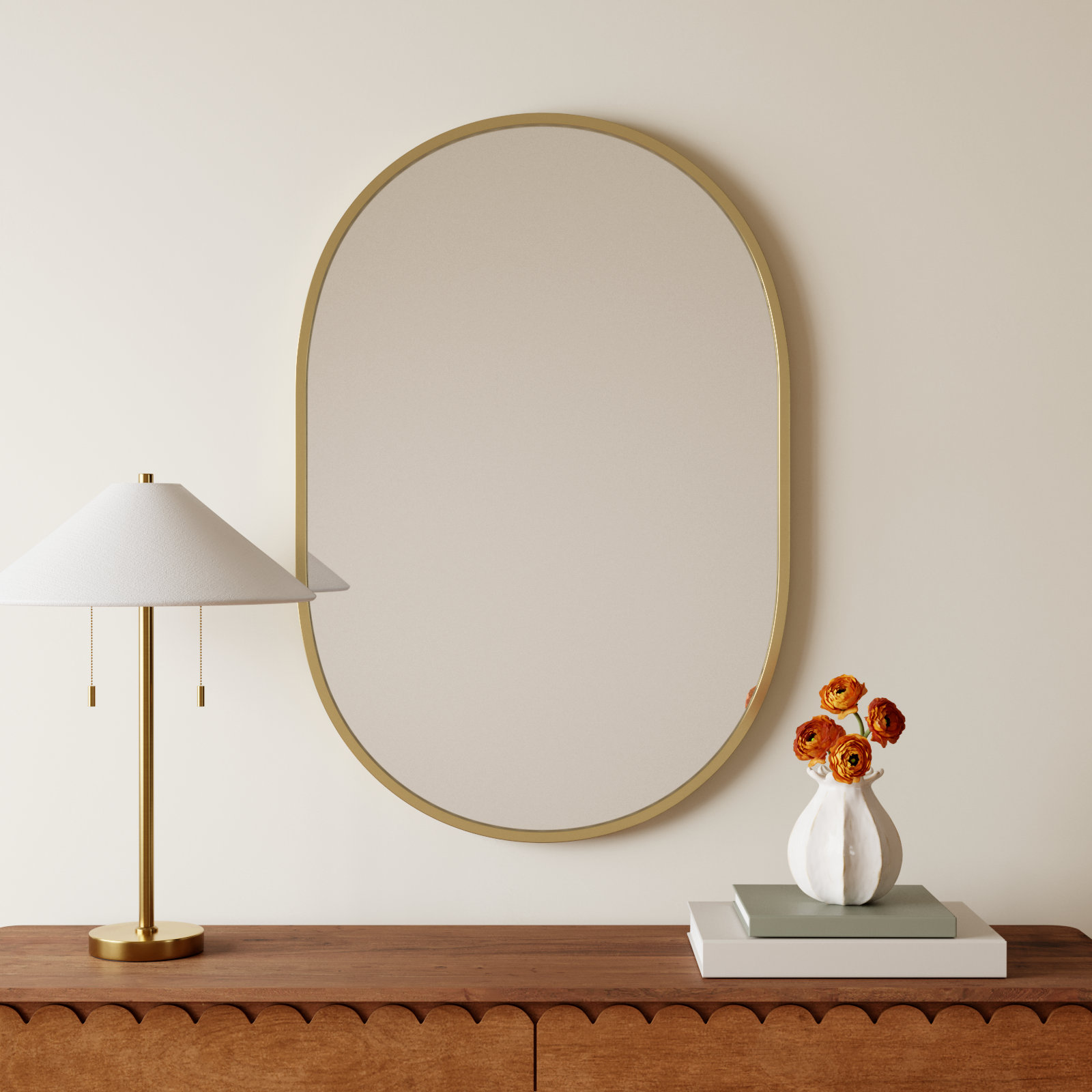 Sabine Accent Mirror, Brass, 40" x 27"
