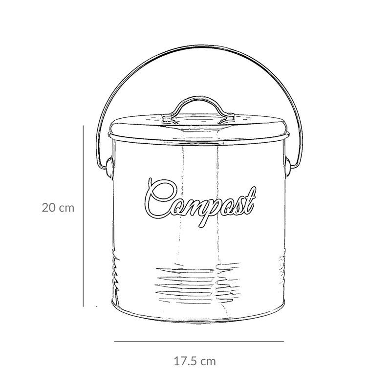 Vamyr Metal Odor Resistant Kitchen Composter, Glossy Green