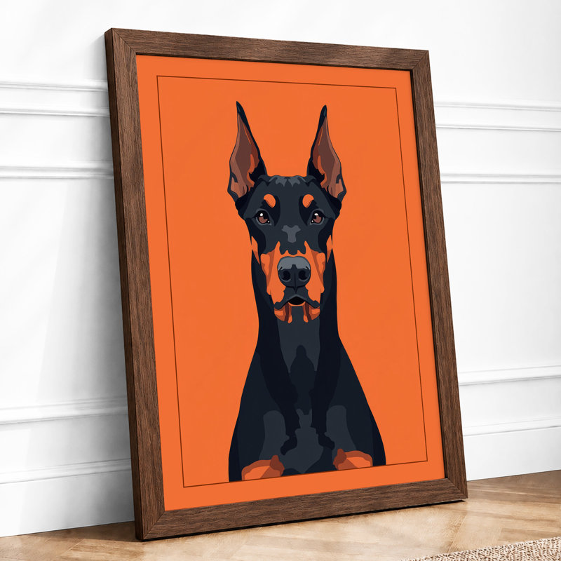 Doberman Presence Modern - Framed Print, A1 - 84.1 x 59.4 cm, Walnut