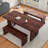 3-Piece Dining Table Set For 6-8 People, 70.8'' Rectangle Kitchen Table With 2 Benches For Breakfast Nook, Dining Room Furniture-1375393461