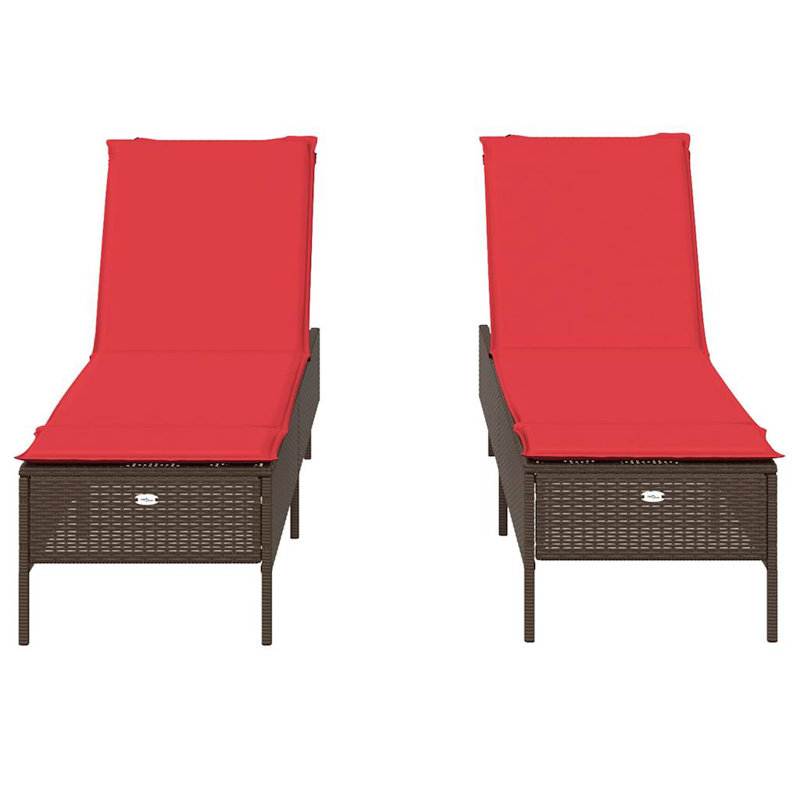  Chaise longue de patio brun