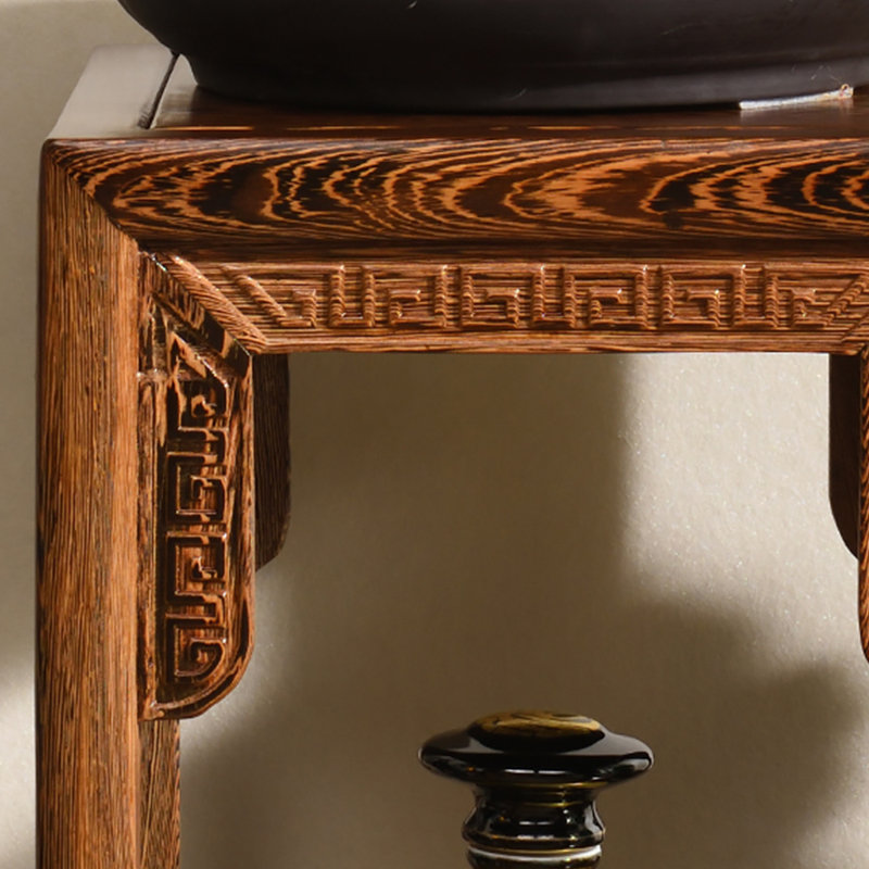 Porte-bonsaï en bois massif multi-niveaux