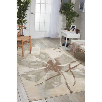 Tapis contemporain contemporain ivoire