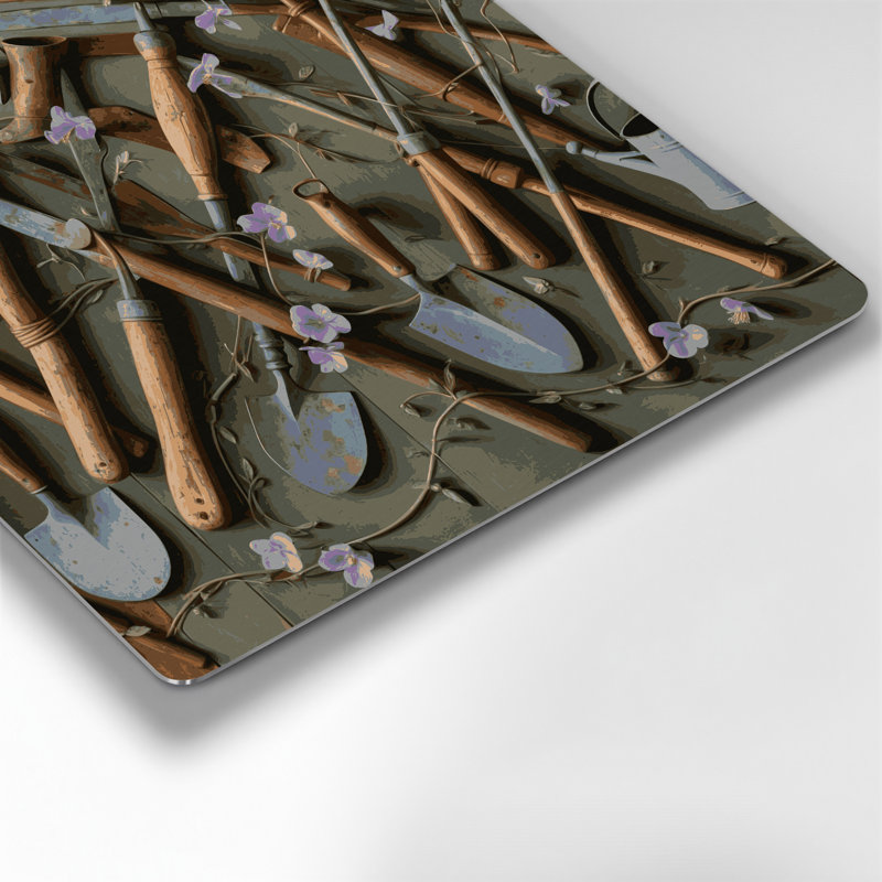 «Farm Garden Tools», art mural en métal brun, H 16 po x l 16 po