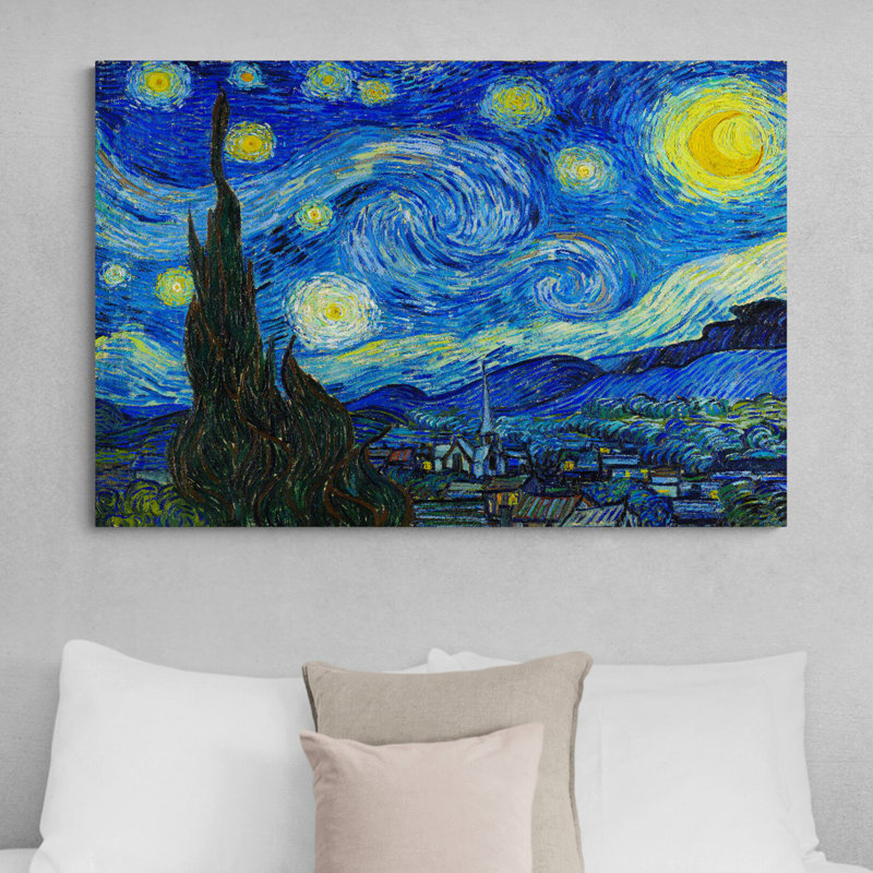 The Starry Night by Vincent Van Gogh - Wrapped Canvas Painting, 41cm H x 61cm W x 4cm D