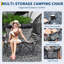 Double chaise de camping pour 2 adultes, causeuse pliante robuste avec dossier haut, siège et appui-tête rembourrés, sac isotherme et porte-gobelets