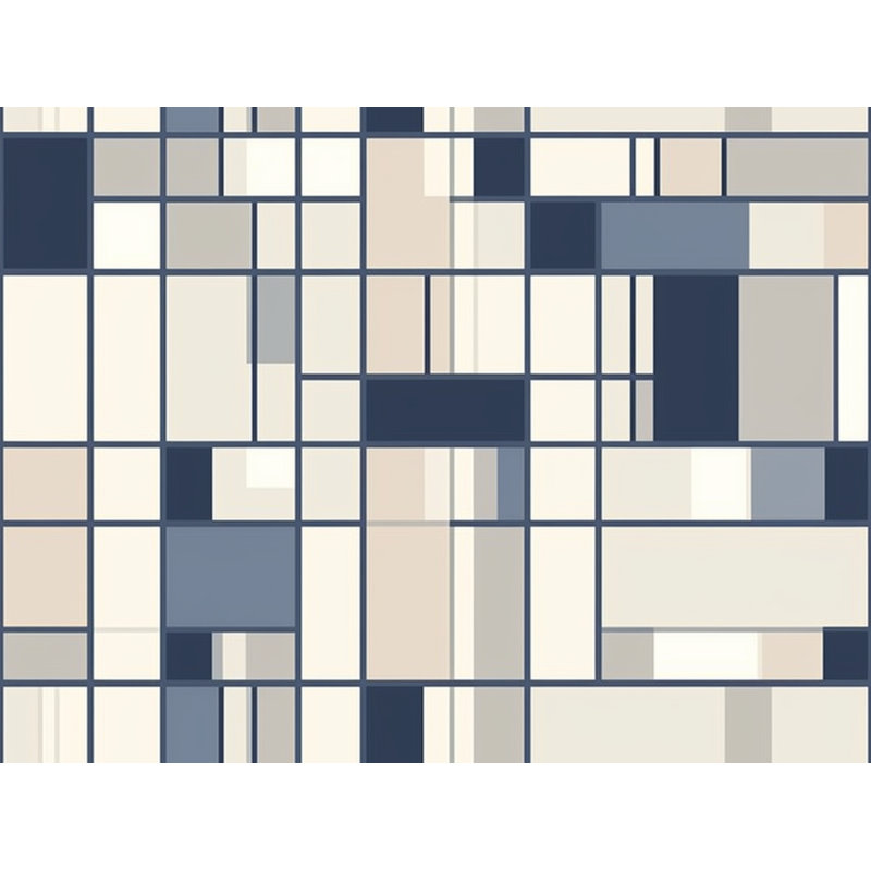 Kryslin Shower Curtain Pattern Bath Mat Bathroom Decor Navy/Beige, H 73 po x l 70 po