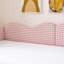 Lit de jour simple, lit de jour rembourré en vichy équipé d'un cadre de lit gigogne escamotable et d'une poche de rangement latérale, canapé-lit multifonctionnel en bois massif pour chambre d'enfant et chambre d'amis - Rose-131098158-131098160