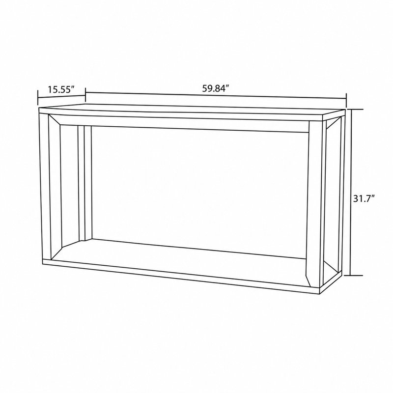 Modern Style Rectangular Console Table with Ample Storage for Entryway & Living Room, Dark Brown