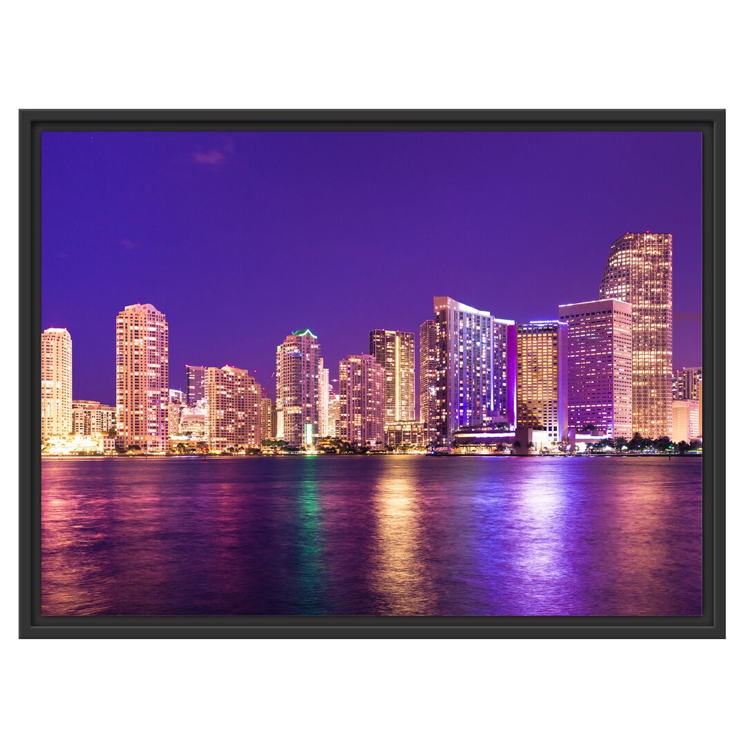 Skyline von Miami Florida Floater Frame Graphic Art Print auf Papier