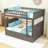 Full Over Full Bunk Bed With Twin Trundle, Guardrails And Ladder, Convertible Into Separate Beds-1798393930