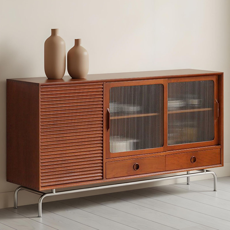 Buffet de rangement rétro multifonctionnel, H 34,25 po x l 62,99 po x P 15,74 po