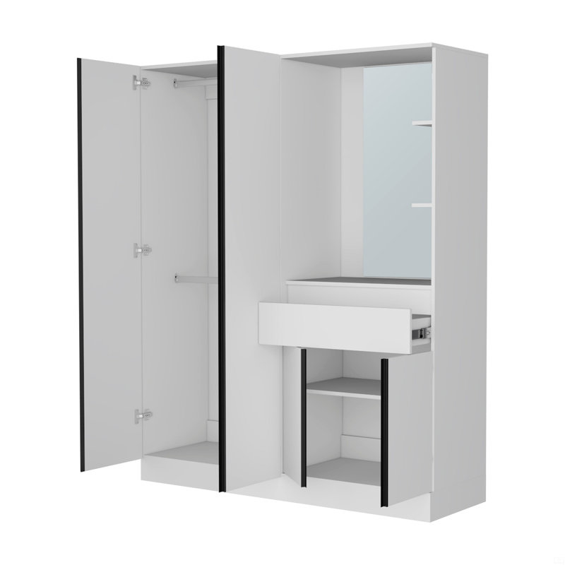Armoire avec miroir de coiffeuse et rangement
