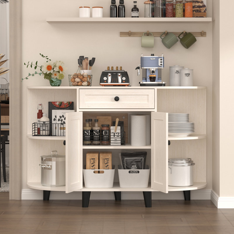 51.9" Modern Sideboard Buffet,Storage Cabinet With Drawer, White