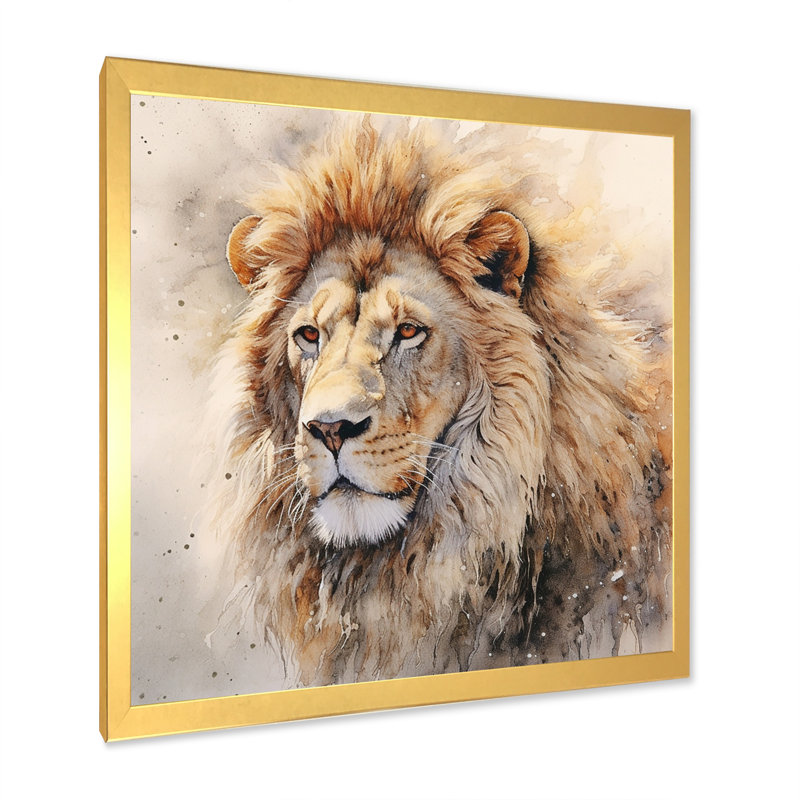 Lion, art mural sur toile, impression féroce et animal sauvage - lion féroce III, H 24 po x l 24 po x P 1 po